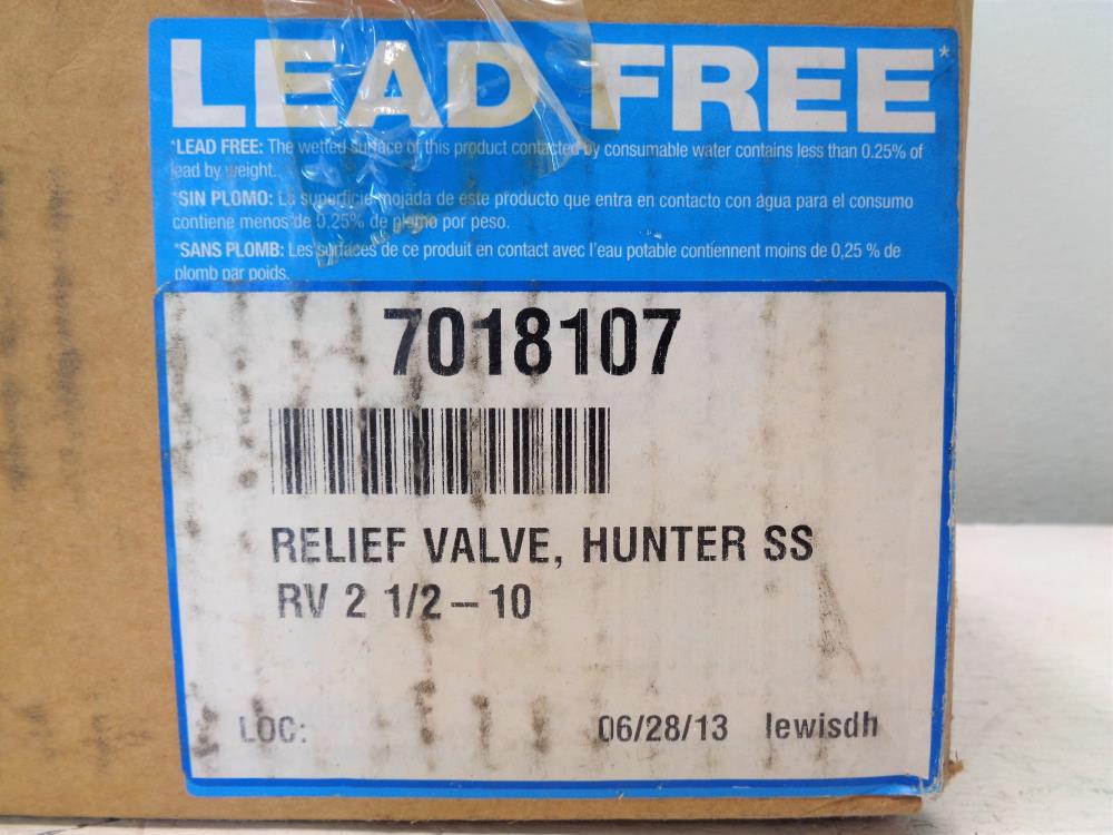 Watts 2-1/2"-10 Lead-Free Relief Valve 7018107